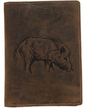 Case for Hunting License with Embossed Wild Boar | Vertical
